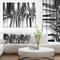 Designart - Black White Crystal Background - Abstract Canvas Art Print